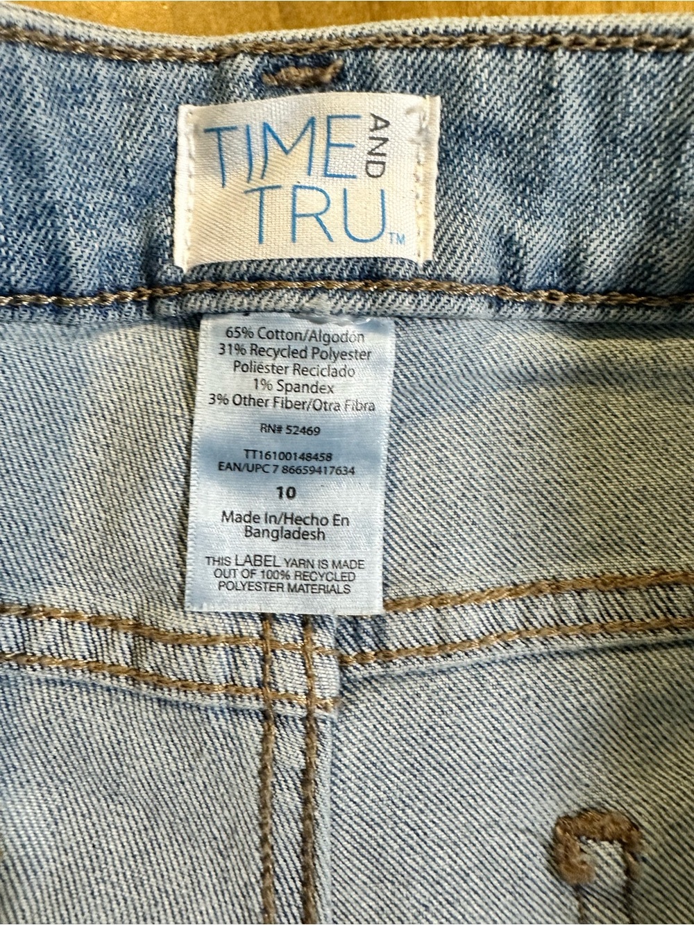 Time and Tru Crop Wide Leg Jeans Light Wash High Rise Size 10 NWT - Picture 7 of 10